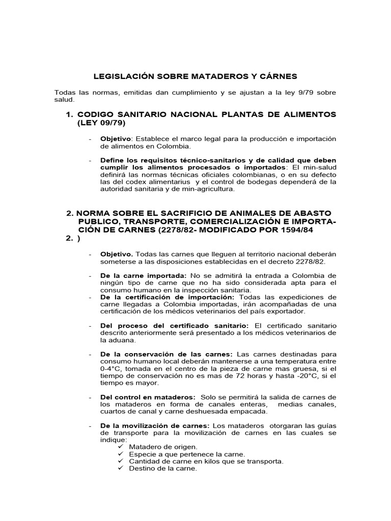 Tema 8b (Legislacion de Carnes) | PDF | Carne | Matadero