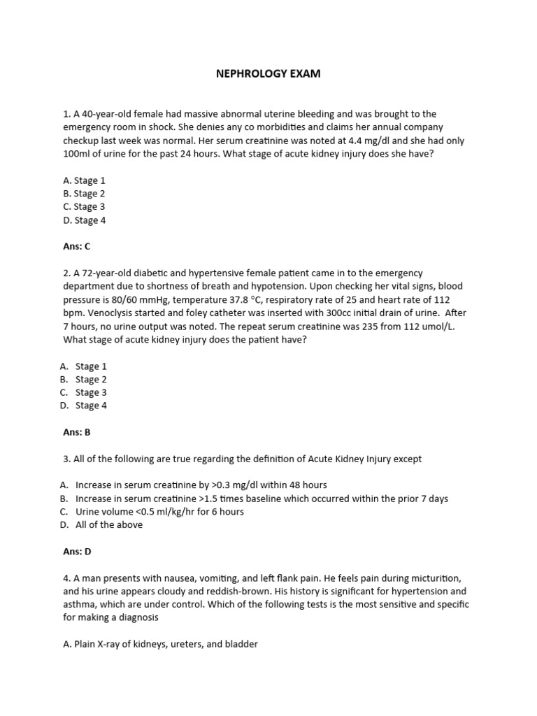 Acute Kidney Injury Assessment Guide | PDF | Creatinine | Nephrology