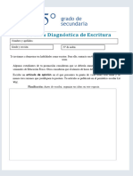 Prueba Diagnostica Escritura 5 Grado Secundaria