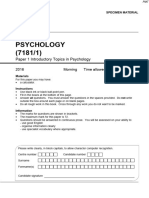 Specimen 1 QP - Paper 1 AQA Psychology AS-level