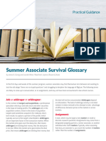 Summer Associate Survival Glossary