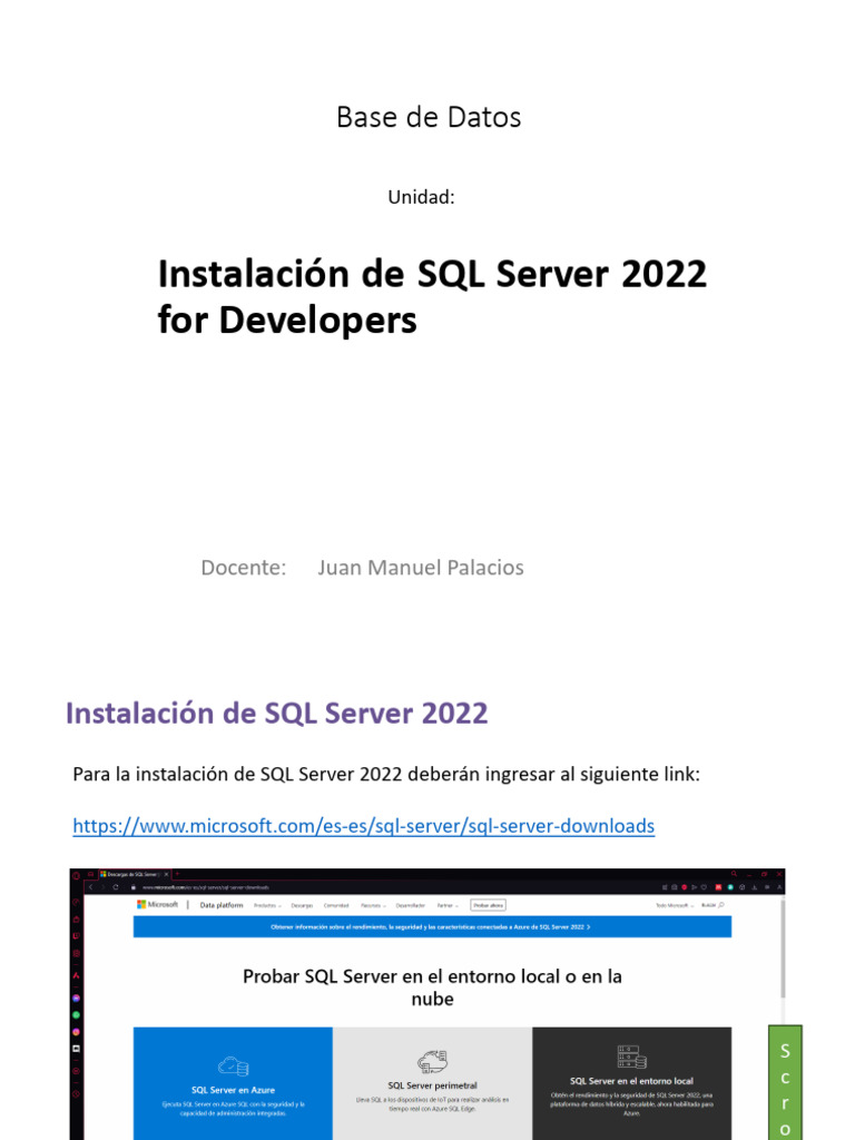 Guía de instalación SQL Server 2022 | PDF | Negocios | Tecnología