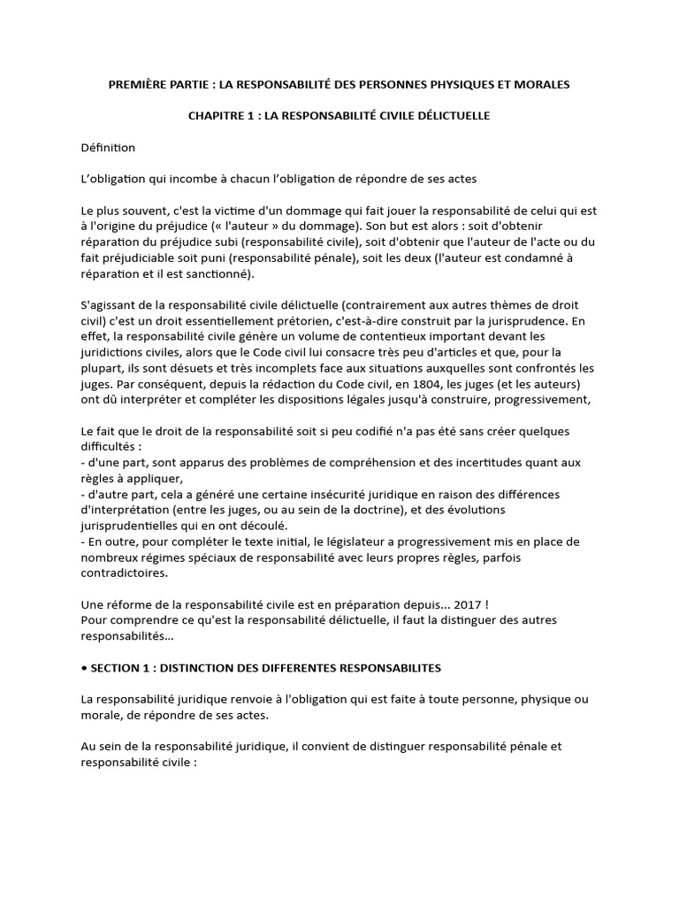 Responsabilité civile et pénale expliquée | PDF | Crimes | Crime et ...