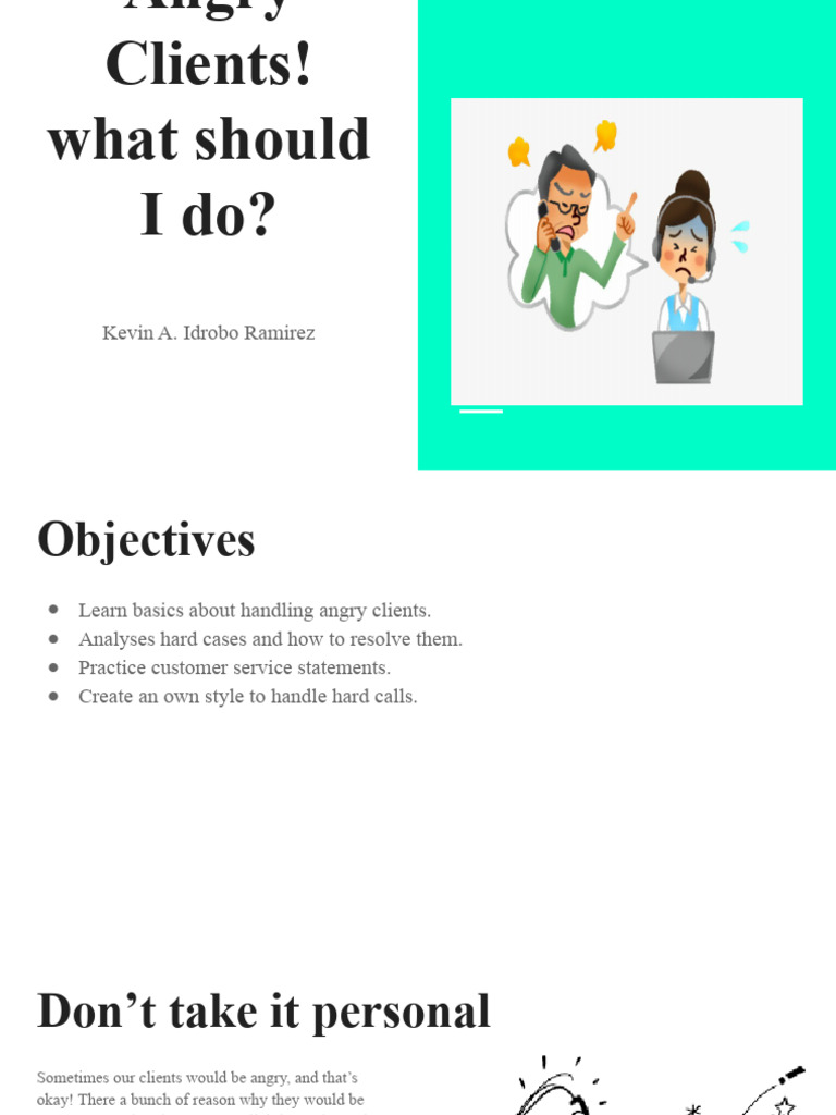 Angry Clients and How to Handle Them. PDF Cognition Cognitive Science