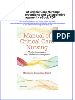 Ebook Manual of Critical Care Nursing Nursing Interventions and Collaborative Management PDF Full Chapter PDF
