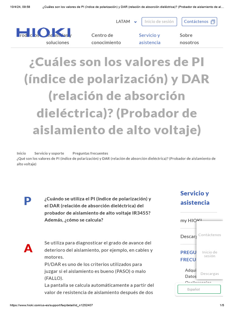 Valores de PI y DAR en Aislamiento | PDF | Aislador (Electricidad ...