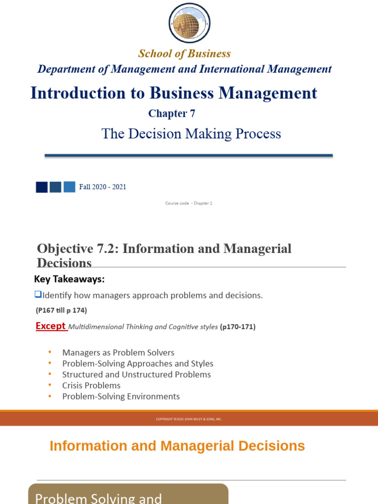 BMGT200 - Chapter 7 - Part1-No Voice Over | PDF | Decision Making | Thought