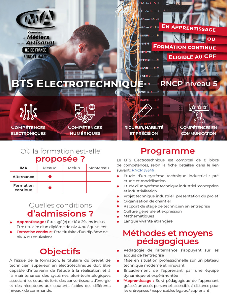 BTS Electrotechnique Formation CPF PDF Électrotechnique — free download