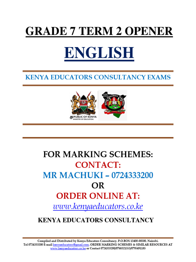 Grade 7 English Term 2 Exam 2023 | PDF | Linguistics