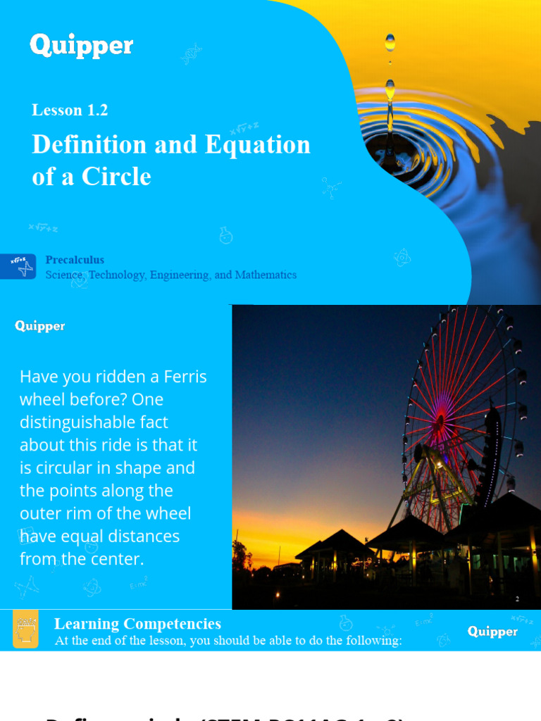 Precal Lesson 2 Ppt. | PDF | Circle | Equations