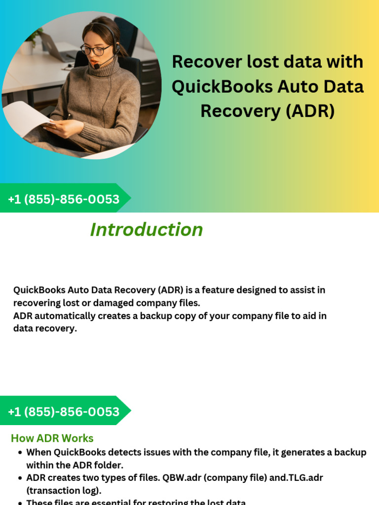 Recover Lost Data With Quickbooks ADR | PDF