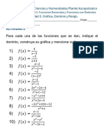 Actividad 2. Gráfica Dominio y Rango