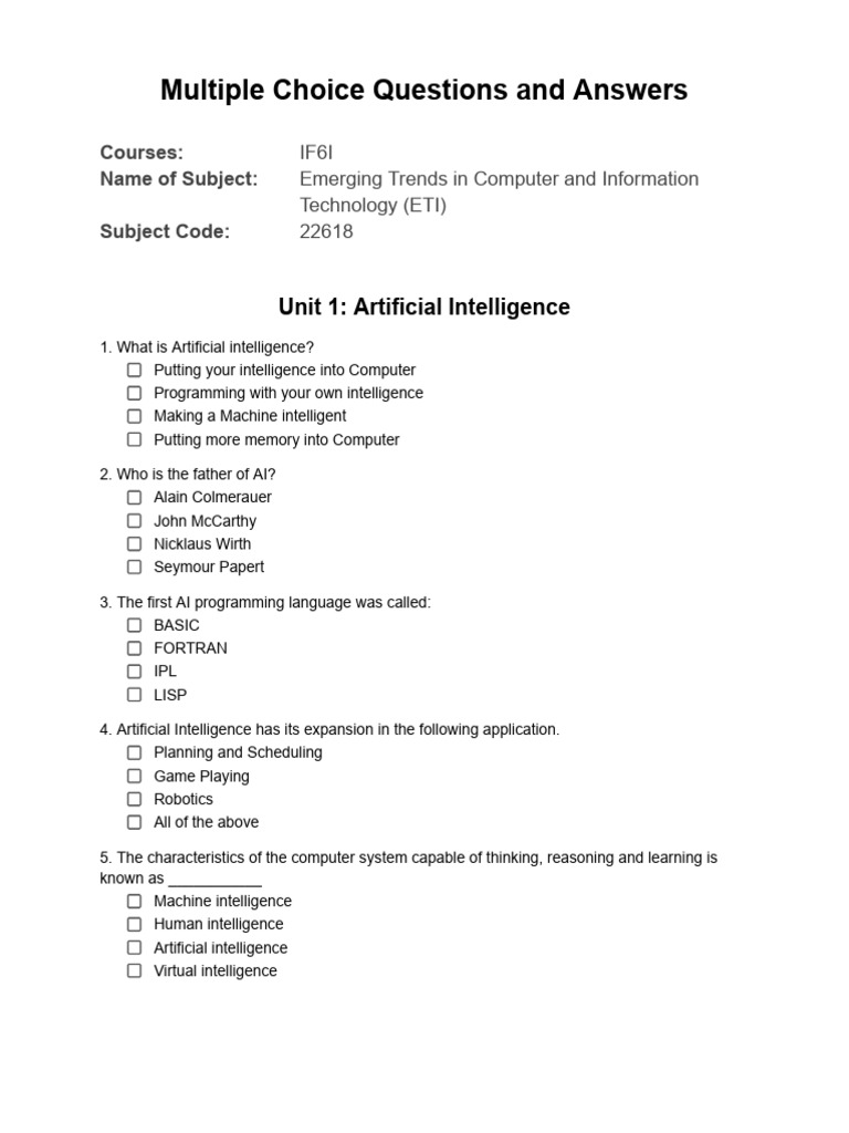 ETI Multiple Choice Questions and Answers | PDF | Computer Network ...
