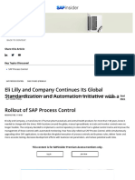 Eli Lilly and Company Continues Its Global Standardization and Automation Initiative With A Rollout of SAP Process Control - SAPinsider