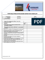 REG012 Portable Fire Extinguisher Inspection Checklist