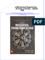 Download ebook Shigleys Mechanical Engineering Design In Si Units 11Th Ed Pdf full chapter pdf