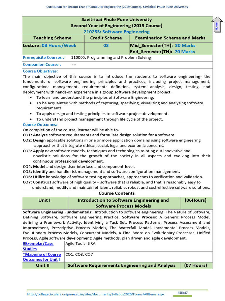 Software Engineering (Syllabus) | Download Free PDF | Agile Software ...
