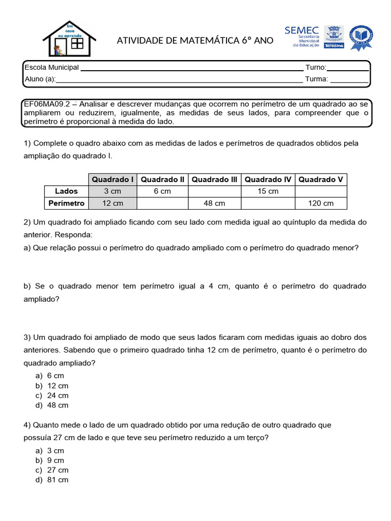 6º-ano- - grandezas e medidas | PDF