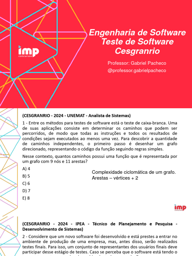 Testes Funcionais em Engenharia de Software | PDF | Testes de software ...
