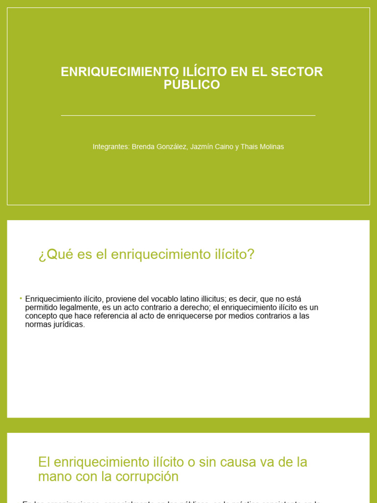 Enriquecimiento Ilícito en El Sector Público Nuevo PDF Corrupción