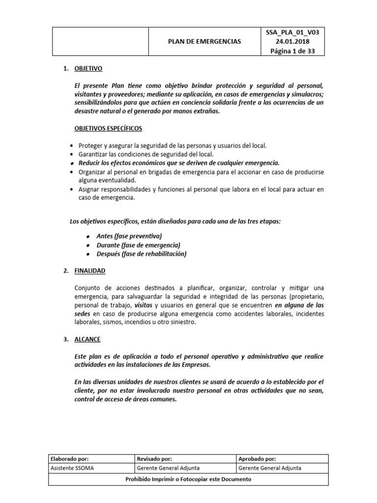 Plan de Emergencias: Seguridad y Protocolo | PDF | Primeros auxilios ...