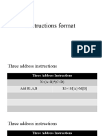 Instructions formats