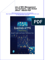 Ebook Essentials of Mis Management Information Systems 15Th Global Edition PDF Full Chapter PDF