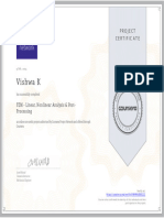 Vishwa K: Project Certificate
