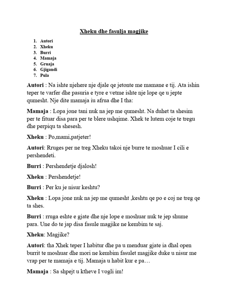 Xheku Dhe Fasulja Magjike | PDF