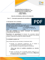 Guía de Actividades y Rúbrica de Evaluación - Unidad 2 - Fase 3 - Conceptos Generales de Estadística Descriptiva