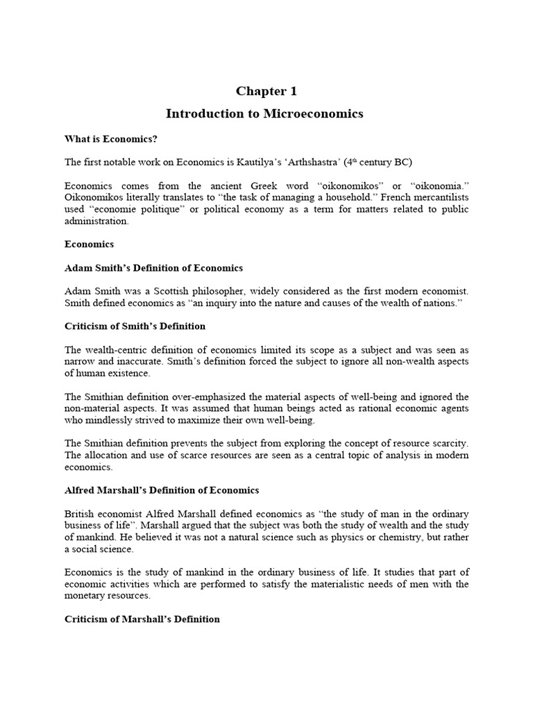 Unit 1 Pdf Microeconomics Economics