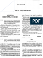 Otras Disposiciones: Ministerio de Economia Y Hacienda