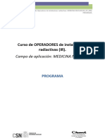 Curso de OPERADORES de Instalaciones Radiactivas (IR) .: Campo de Aplicación: MEDICINA NUCLEAR