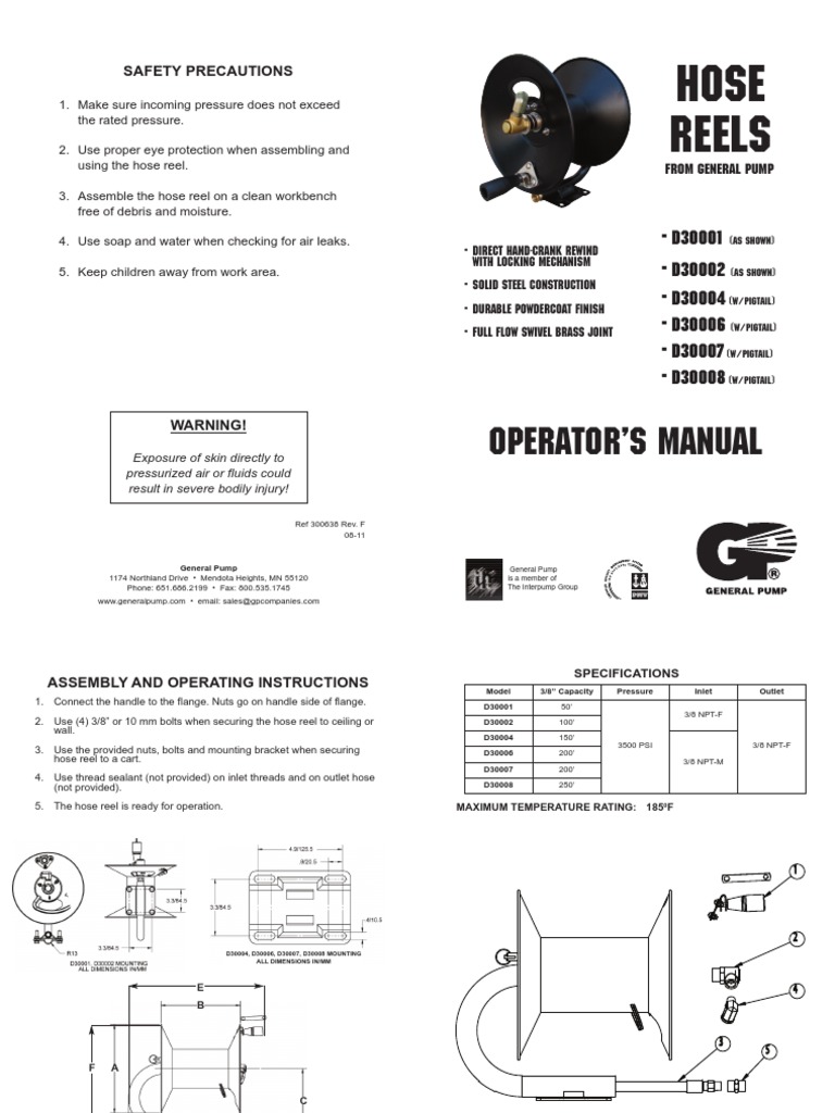 D30001 Hose Reel Assembly Guide | PDF