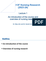 Week 1 An Introduction of The Course and Overview of Nursing Research - StudentVersion