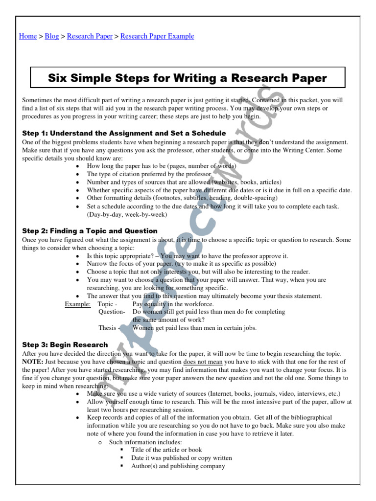 How To Write A Research Paper Example PDF | PDF | Citation | Academic ...
