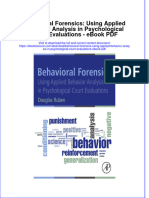 Download ebook Behavioral Forensics Using Applied Behavior Analysis In Psychological Court Evaluations Pdf full chapter pdf