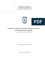 Evaluación de La Calidad de Servicio Al Cliente de Los Supermercados de Chiquimula