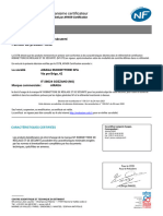 Certificat NF Vanne A Sphere Laiton NF