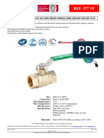 Technical Datasheet Brass Ball Valve NF DVGW Green Handle BSP