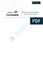 SSC GD Constable (2024) Official Paper (Held On - 29 Feb, 2024 Shift 4)