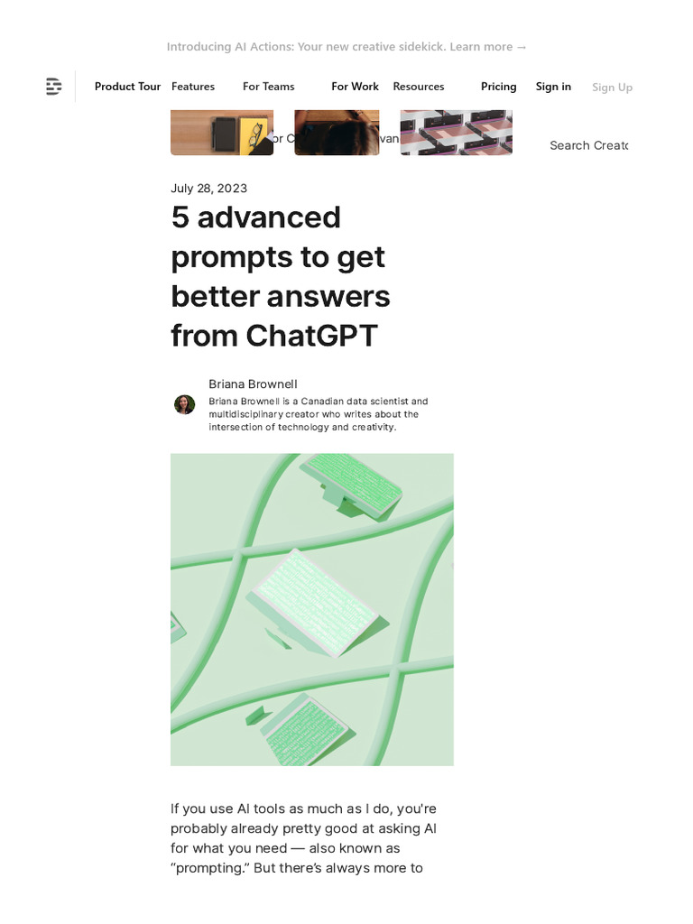 5 Advanced Prompts To Get Better | Download Free PDF | Artificial ...