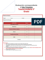 3° Grado - Exámen 2do Trimestre