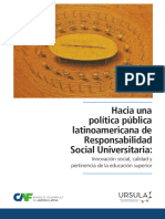 Hacia Una Política Pública Latinoamericana de Responsabilidad Social Universitaria