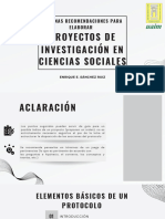 Algunas Recomendaciones para Elaborar Proyectos de Investigación en Las CS - Enrique Sánchez