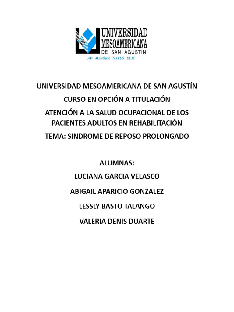 Síndrome de Reposo Prolongado en Adultos | PDF | Percepción | Pulmón