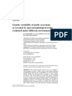 Genetic Variability of Garlic Accessions As Revealed by Agro-Morphological Traits Evaluated Under Different Environments