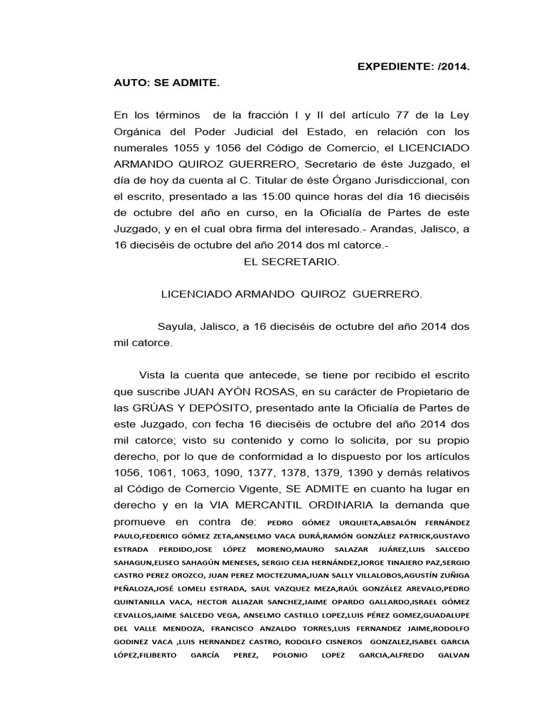 Bbb auto admisorio de juan ay n rosas mascota pdf judicaturas