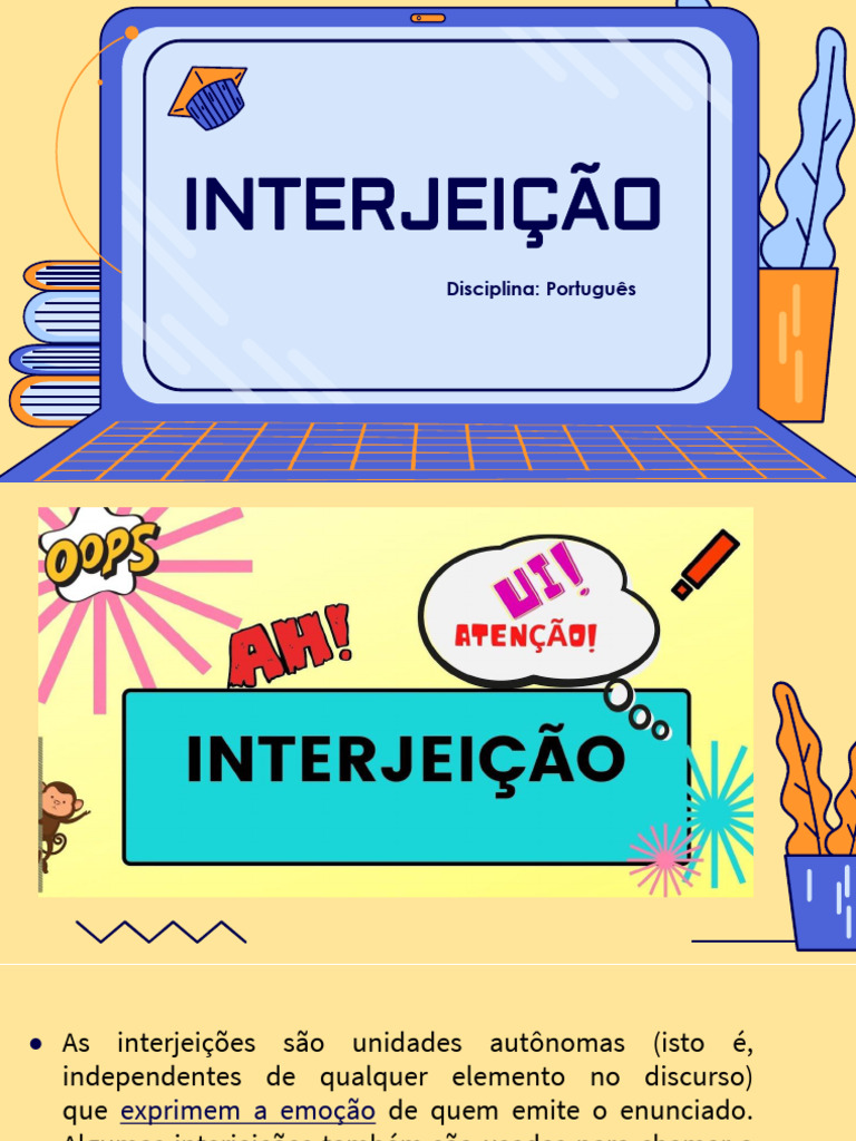 Interjeição | PDF | Unidades semânticas | Linguística