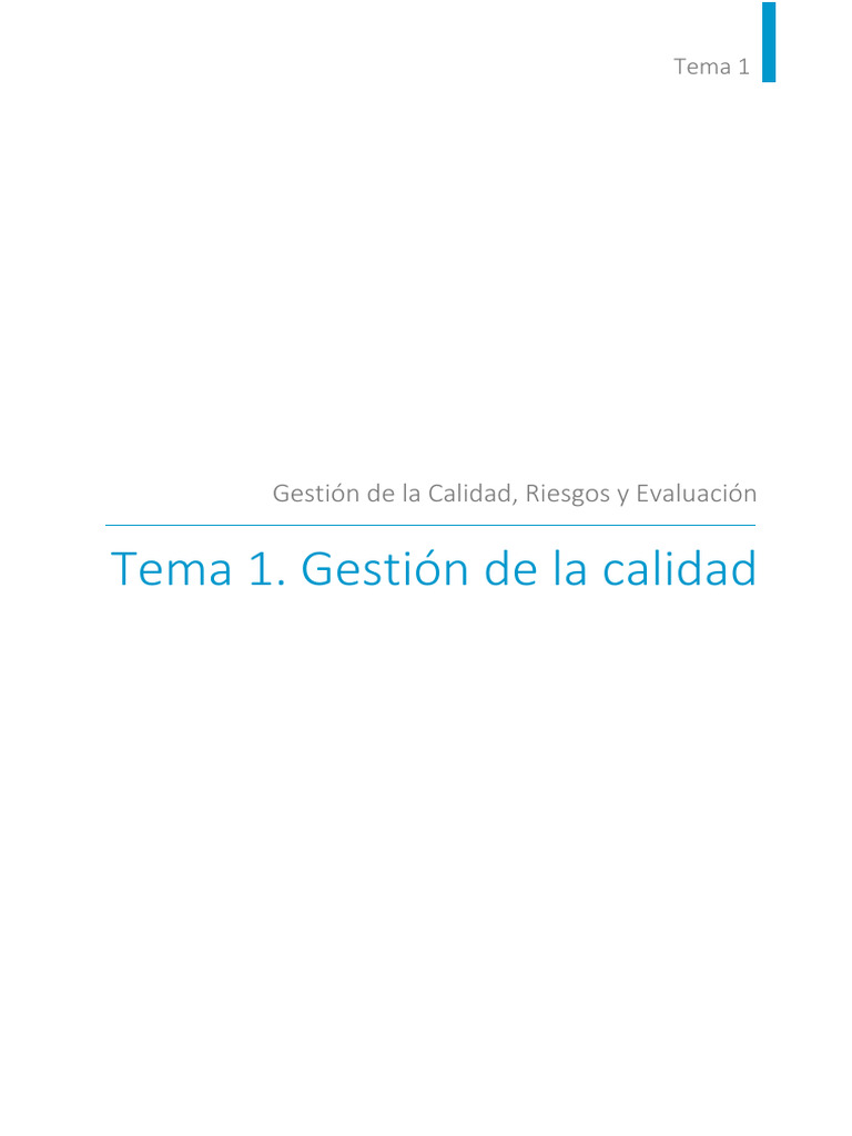 Tema 1. Gestión de La Calidad | PDF | Calidad (comercial) | Gestión de ...